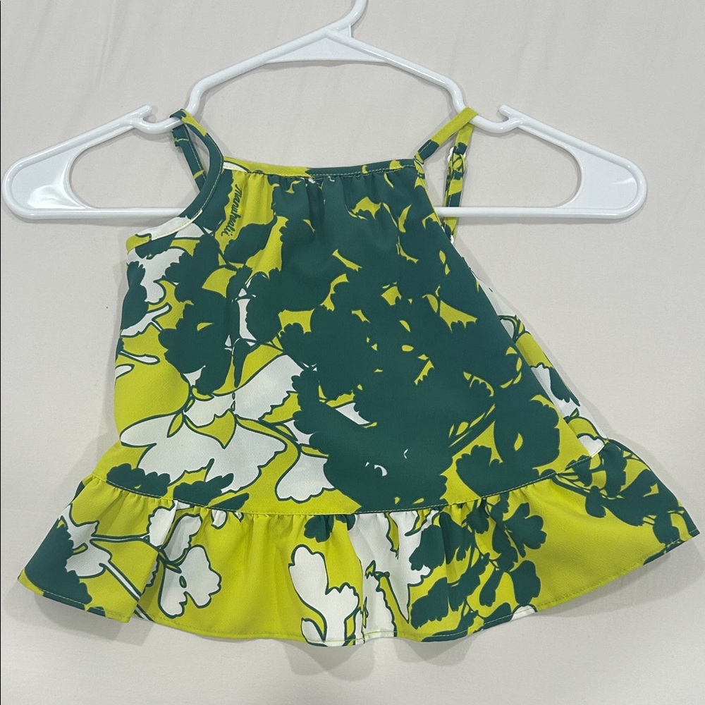 Manuhealii Green and Yellow girls size medium top - Picture 1 of 5